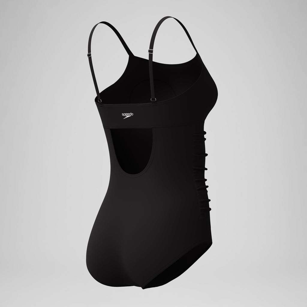 Adjustable Solid Shirred Tank One Piece
