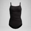 Adjustable Solid Shirred Tank One Piece